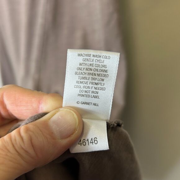 Garnet Hill Taupe Brown Organic Cotton Sleeveless Easy Knit Godet Dress Size XS - Picture 9 of 12